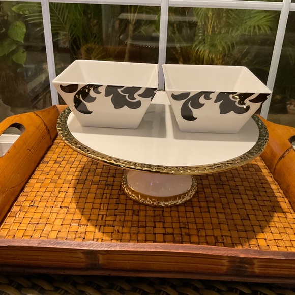 Martha Stewart Macy’s Lisbon Black & White Square Bowls - 2 Total - Picture 11 of 11